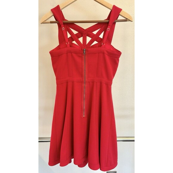 BCBG MAXAZRIA Red Yasminka Corset A-Line Fit & Flare Party Dress Size 0 - Picture 4 of 10